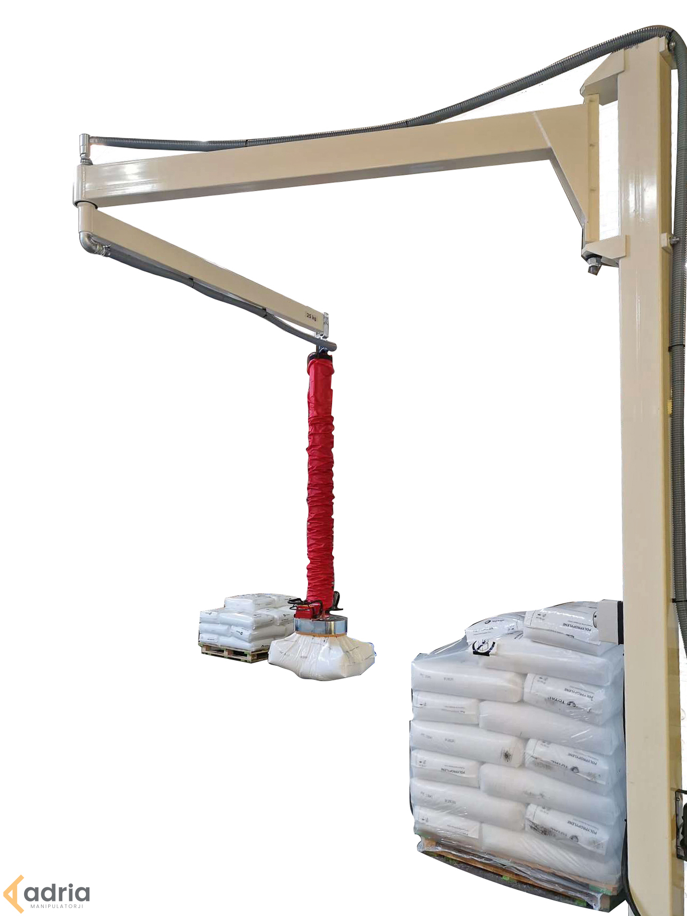 Operator using tube lifter with proper suction cup placement to avoid lifting mistakes