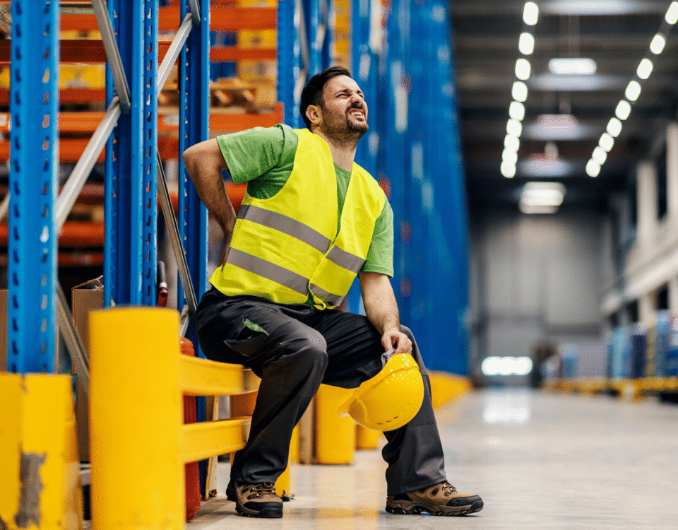 Vacuum tube lifter lifting boxes in a warehouse line